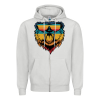Dove Grey Retro bear Zipper Hoodie - Bettercallsaul