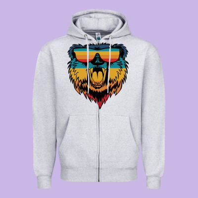 Retro Bear Zipper Hoodie Designed By Bettercallsaul