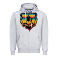 Heather Grey Retro bear Zipper Hoodie - Bettercallsaul