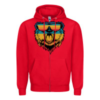 Red Retro bear Zipper Hoodie - Bettercallsaul