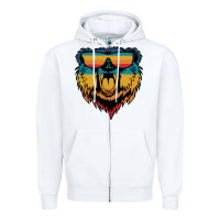 White Retro bear Zipper Hoodie - Bettercallsaul