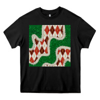 Black christmas diamond plaid and green glitter seamless pattern Heavy Core Tee - BundleAndBundleShop