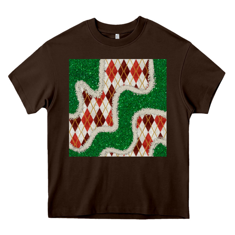 Christmas Diamond Plaid And Green Glitter Seamless Pattern Heavy Core Tee by BundleAndBundleShop | Teevron
