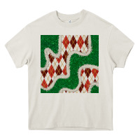 Cream christmas diamond plaid and green glitter seamless pattern Heavy Core Tee - BundleAndBundleShop