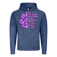 Vintage Denim purple pancreatic cancer sunflower and cancer ribb Vintage Hoodie - MaliasSmallBusiness