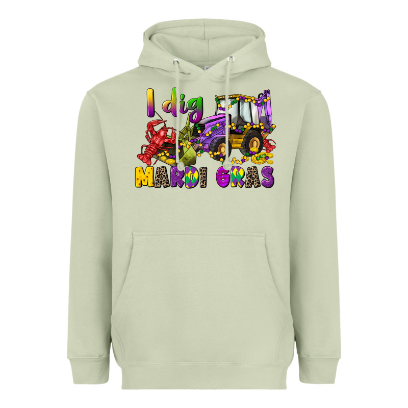 I Dig Mardi Gras Heavyweight Hoodie by CowGirlArtShop | Teevron