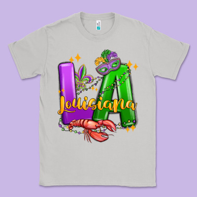 Louisiana Mardi Gras Classic Tee Designed By Maliassmallbusiness