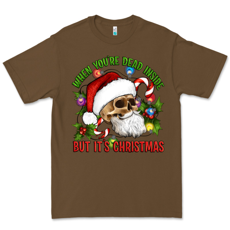 When You're Dead Inside But It's Christmas Hippie Skeleton Santa Premium Tee by Artiststas | Teevron