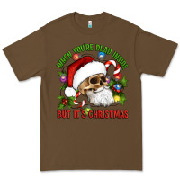 Cacao When You're Dead Inside But It's Christmas Hippie Skeleton Santa Premium Tee - Artiststas