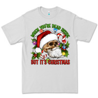Dove Grey When You're Dead Inside But It's Christmas Hippie Skeleton Santa Premium Tee - Artiststas