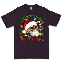 Plum When You're Dead Inside But It's Christmas Hippie Skeleton Santa Premium Tee - Artiststas