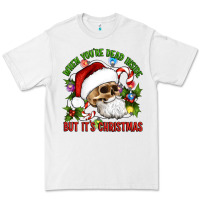 White When You're Dead Inside But It's Christmas Hippie Skeleton Santa Premium Tee - Artiststas