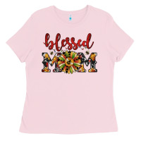 Bubblegum Pink Christmas blessed mom Ladies Tee - JahusDesignShop