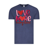 Vintage Denim love more worry less Vintage Tee - MaliasSmallBusiness