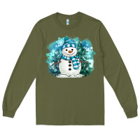 Army Green winter snowman Long Sleeve Tee - MaliasSmallBusiness