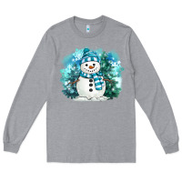 Heather Grey winter snowman Long Sleeve Tee - MaliasSmallBusiness