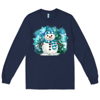 Navy winter snowman Long Sleeve Tee - MaliasSmallBusiness