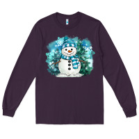 Plum winter snowman Long Sleeve Tee - MaliasSmallBusiness