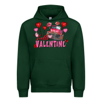 Forest Green hello valentine valentine's day truck Urban Hoodie - FaDigitalArtStudio