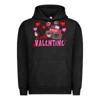 Pigment Black hello valentine valentine's day truck Urban Hoodie - FaDigitalArtStudio