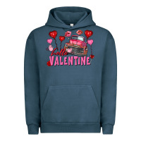 Pigment Midnight Navy hello valentine valentine's day truck Urban Hoodie - FaDigitalArtStudio