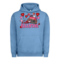 Pigment Pebble Blue hello valentine valentine's day truck Urban Hoodie - FaDigitalArtStudio