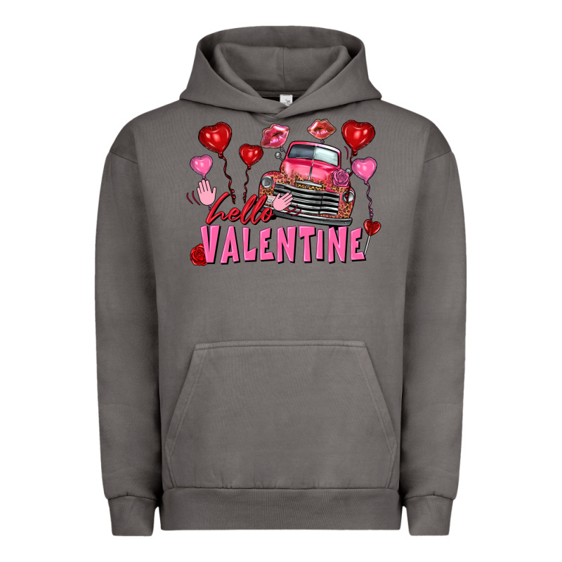 Hello Valentine Valentine's Day Truck Urban Hoodie by FaDigitalArtStudio | Teevron