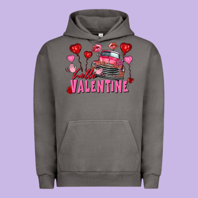 Hello Valentine Valentine's Day Truck Urban Hoodie Designed By Fadigitalartstudio
