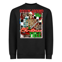 Rockin' Around The Christmas Tree Skeleton Heavyweight Sweatshirt | Teevron