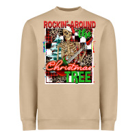 Mushroom Rockin' around the Christmas tree skeleton Heavyweight Sweatshirt - NancyCooperArtShop