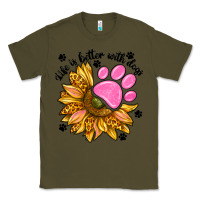 Army Green life is better with dogs Classic Tee - NancyCooperArtShop