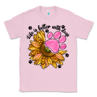 Bubblegum Pink life is better with dogs Classic Tee - NancyCooperArtShop