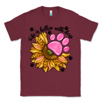 Burgundy life is better with dogs Classic Tee - NancyCooperArtShop