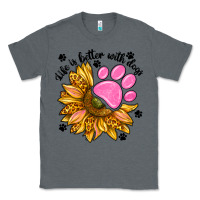 Charcoal Heather life is better with dogs Classic Tee - NancyCooperArtShop