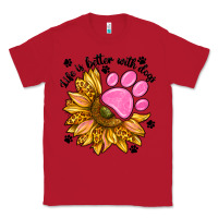 Red life is better with dogs Classic Tee - NancyCooperArtShop