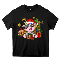 Black little cute christmas cow Heavy Core Tee - AdoDesignShop