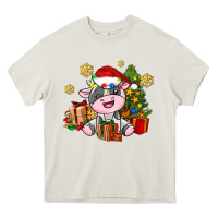 Cream little cute christmas cow Heavy Core Tee - AdoDesignShop