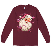 Burgundy pink christmas santa claus Long Sleeve Tee - MaliasSmallBusiness