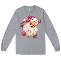 Heather Grey pink christmas santa claus Long Sleeve Tee - MaliasSmallBusiness