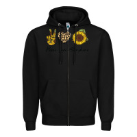 Black Peace Love Sunshine Zipper Hoodie - Bettercallsaul