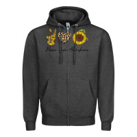 Charcoal Heather Peace Love Sunshine Zipper Hoodie - Bettercallsaul