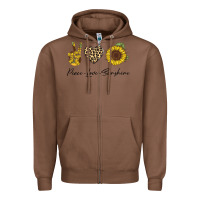 Chestnut Peace Love Sunshine Zipper Hoodie - Bettercallsaul