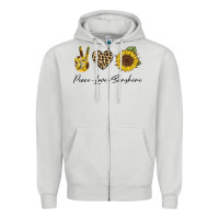 Dove Grey Peace Love Sunshine Zipper Hoodie - Bettercallsaul