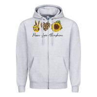 Heather Grey Peace Love Sunshine Zipper Hoodie - Bettercallsaul