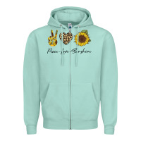 Seafoam Peace Love Sunshine Zipper Hoodie - Bettercallsaul