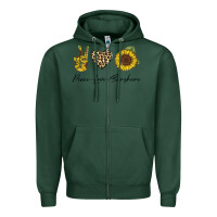 Sports Green Peace Love Sunshine Zipper Hoodie - Bettercallsaul