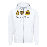 White Peace Love Sunshine Zipper Hoodie - Bettercallsaul