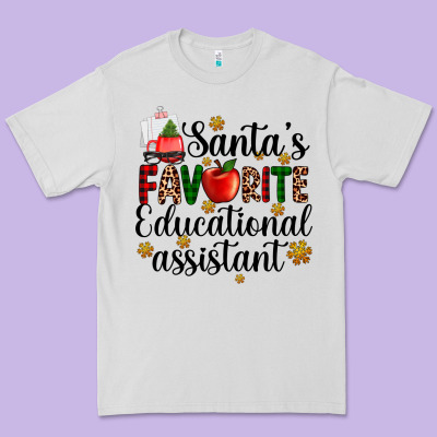 Santa's Favorite Educational Assistant Premium Tee Designed By Adodesignshop