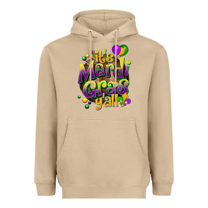 Its Mardi Gras Yall Heavyweight Hoodie by CowGirlArtShop | Teevron