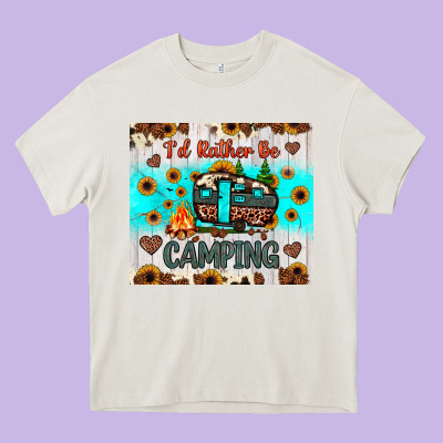 I’d Rather Be Camping Heavy Core Tee Designed By Jahusdesignshop